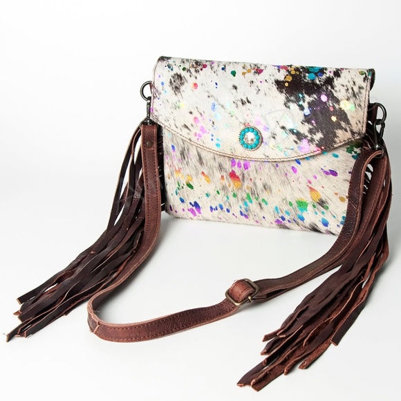 American Darling Envelope Hair-On Genuine Western Leather Women Bag - Picture 1 of 6